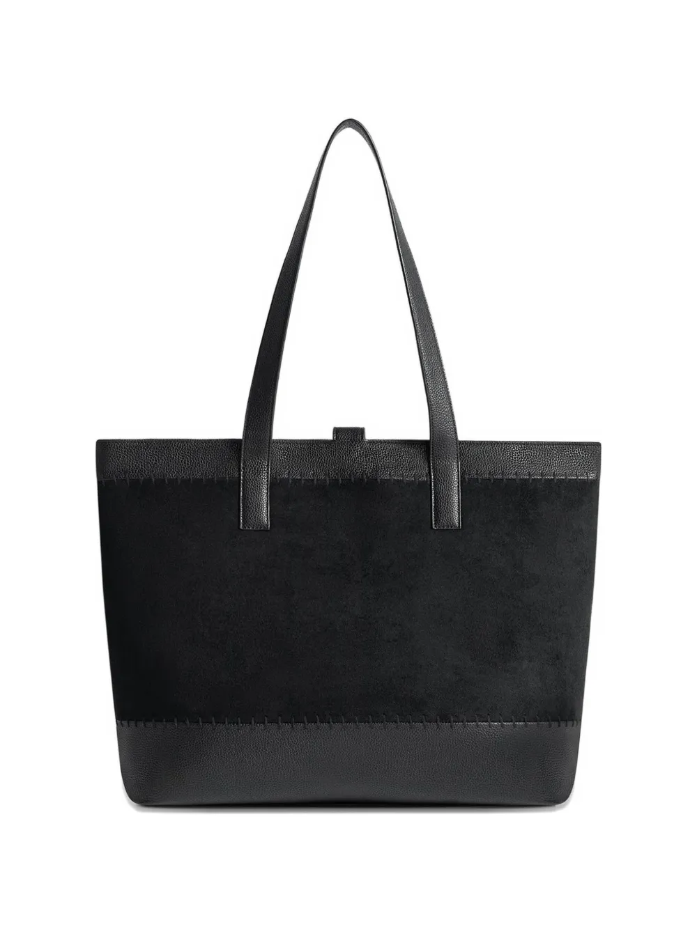 Contrast-Trim Tote Bag