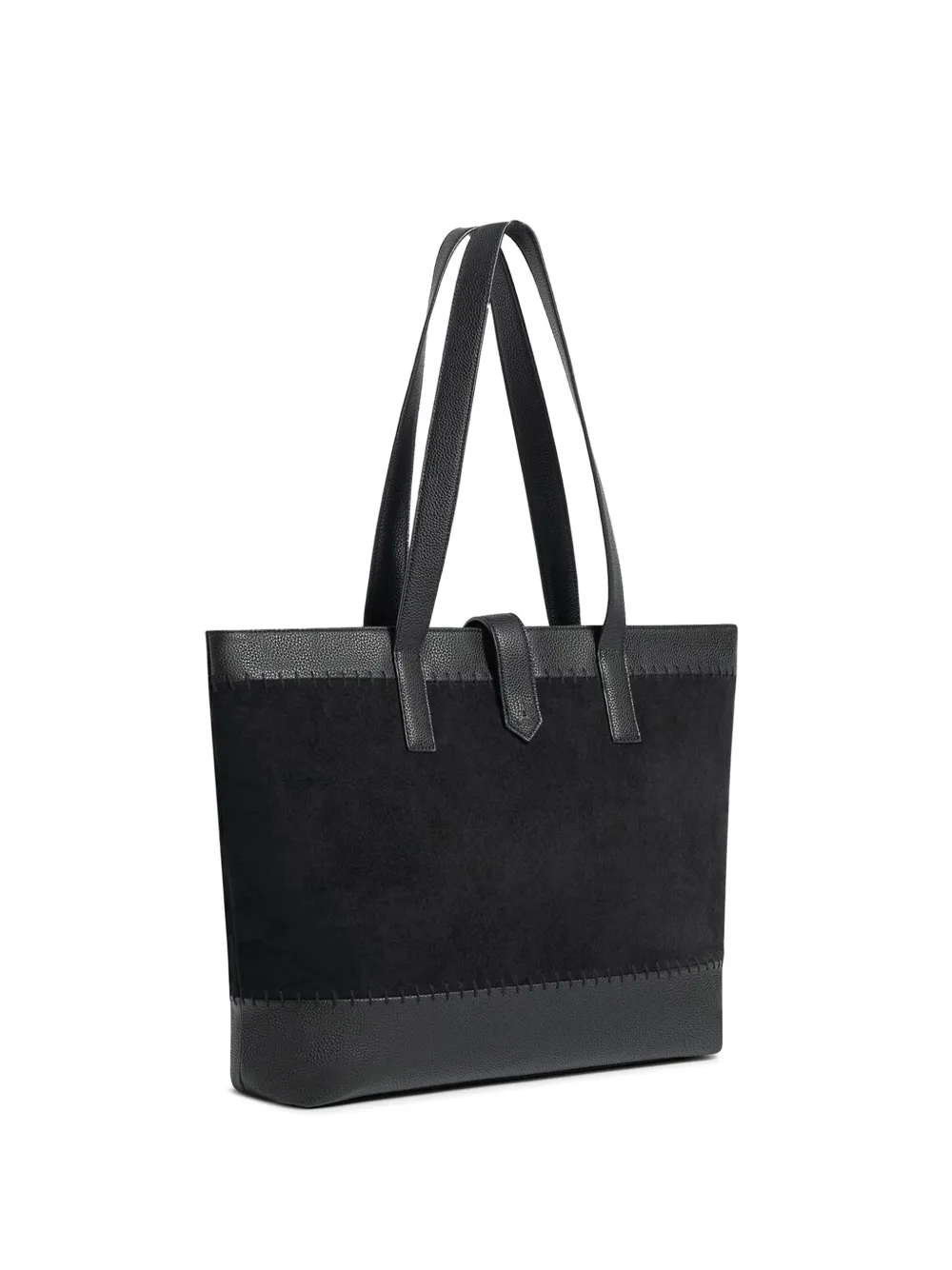Contrast-Trim Tote Bag