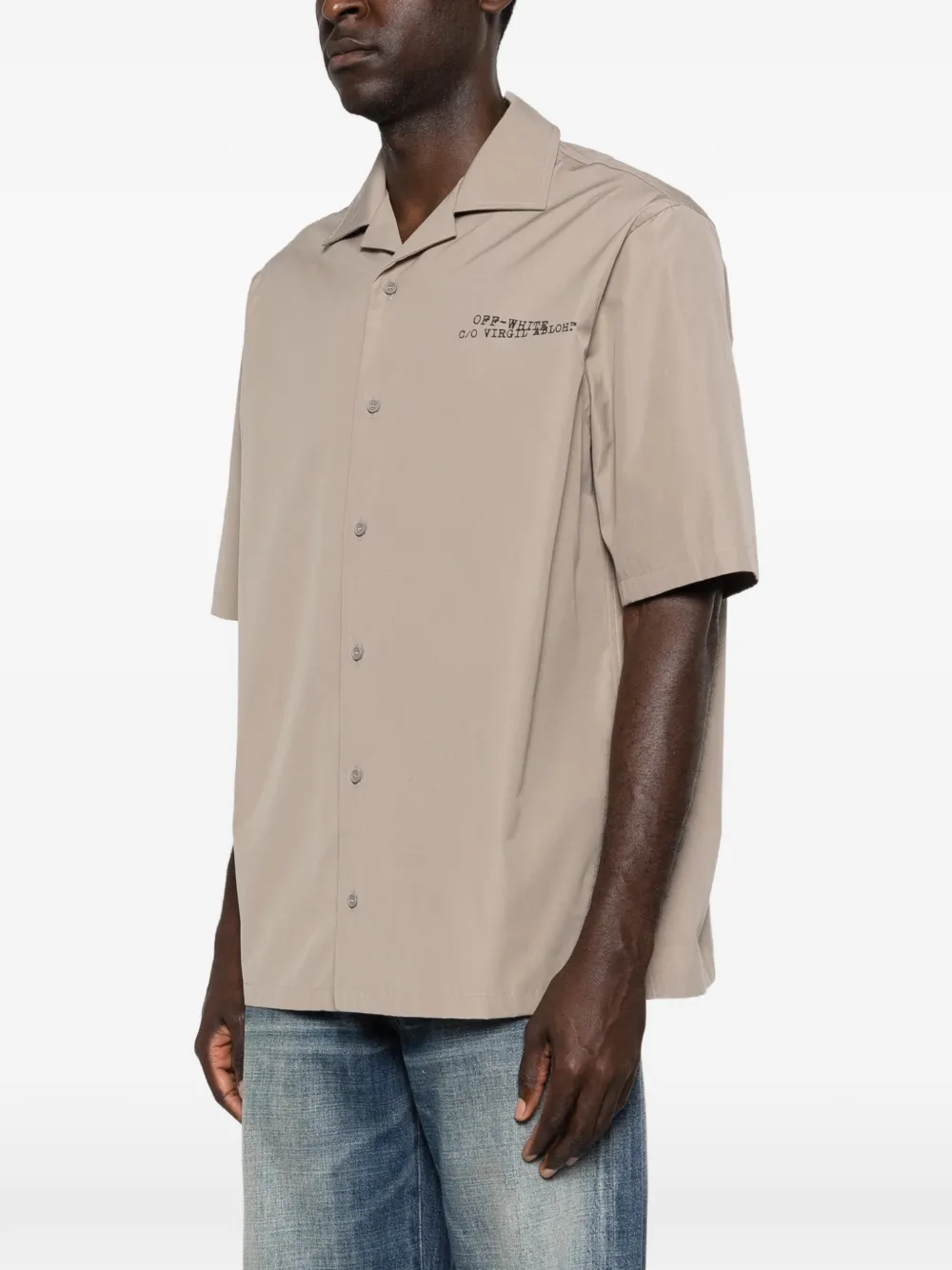 Off-White Overhemd met korte mouwen Beige