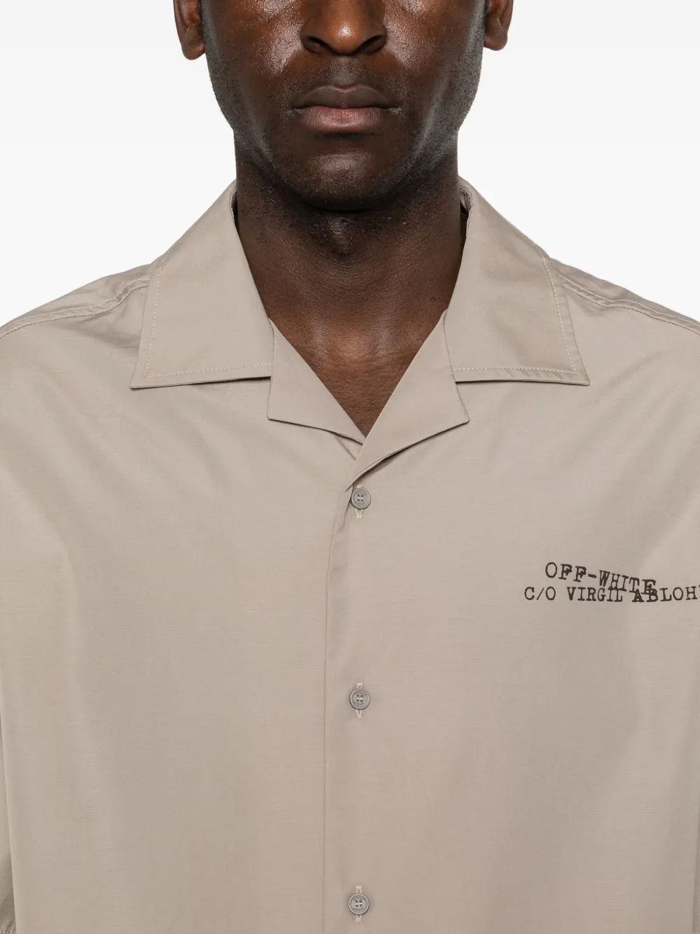 Off-White Overhemd met korte mouwen Beige