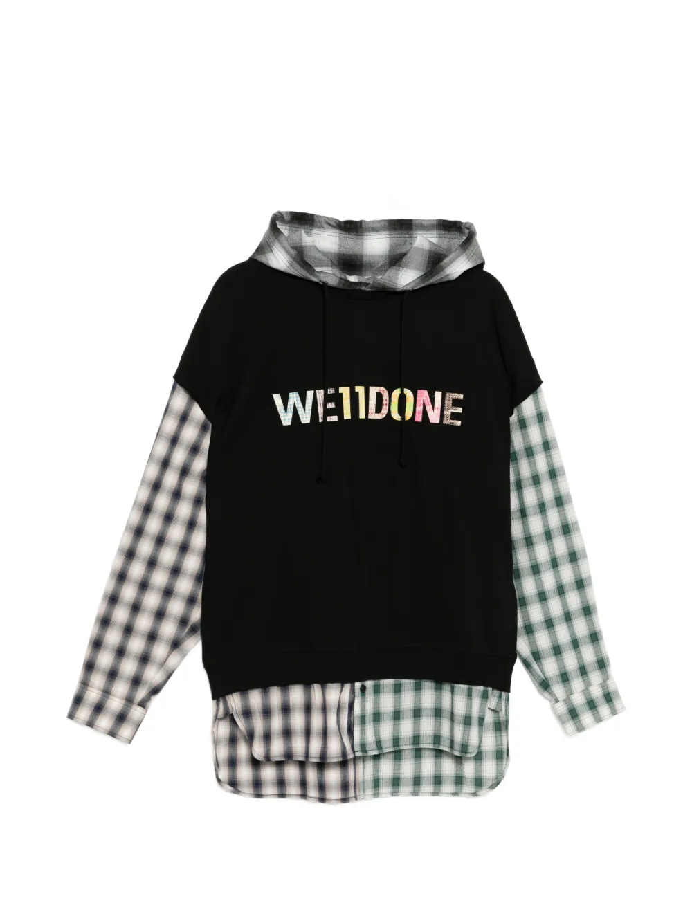 We11done logo-embossed hoodie - Nero