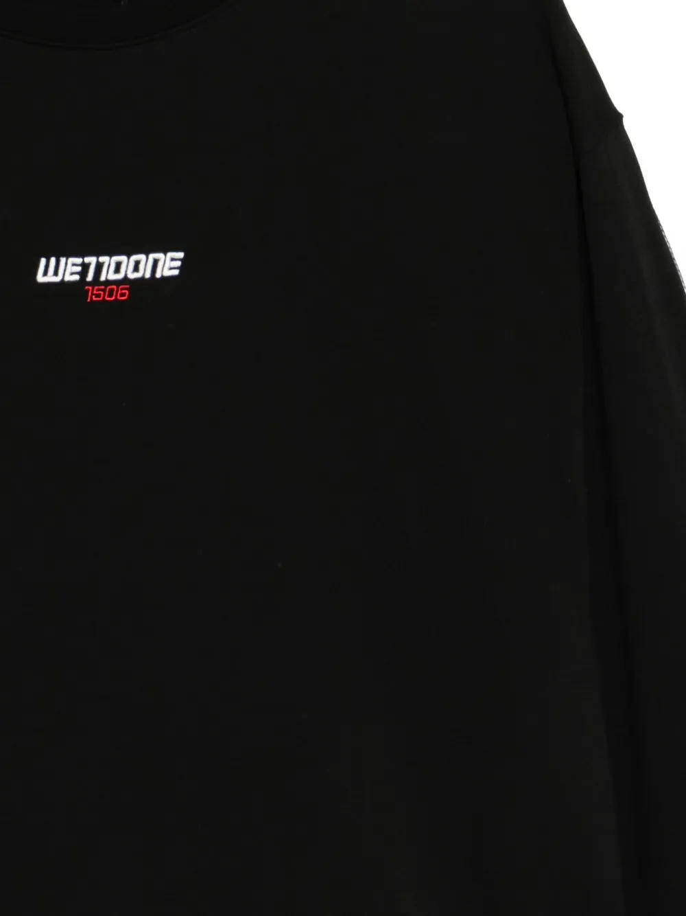 We11done T-shirt met geborduurd logo Zwart