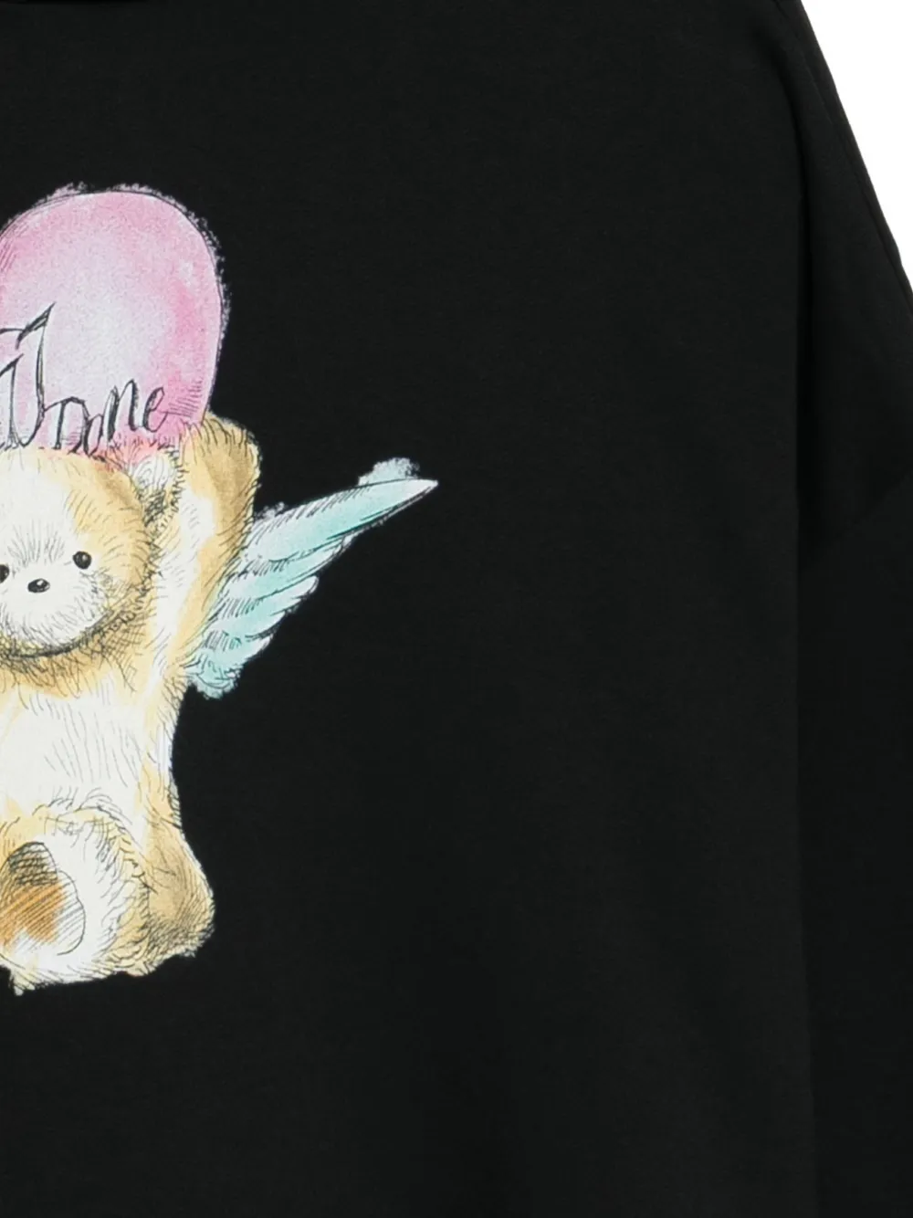 We11done Hoodie met teddybeerprint Zwart