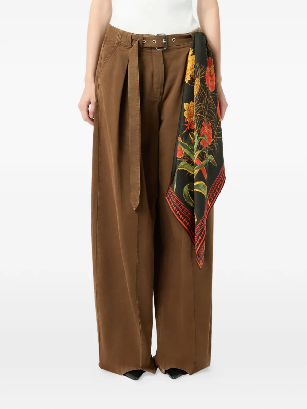  Blumarine Floral-print Scarf - Black 