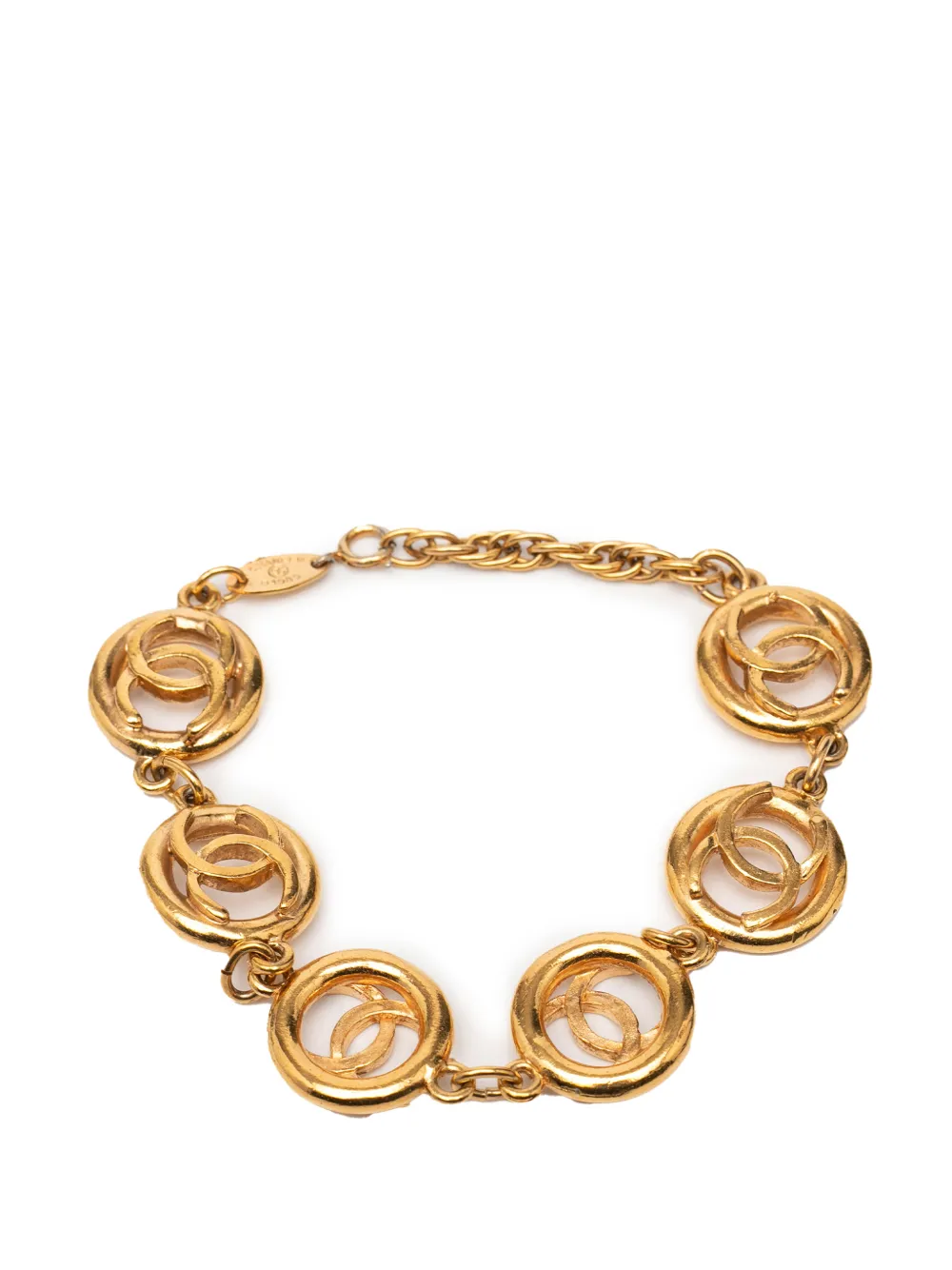 CHANEL Pre-Owned Bracciale CC placcato oro con ciondoli 1983
