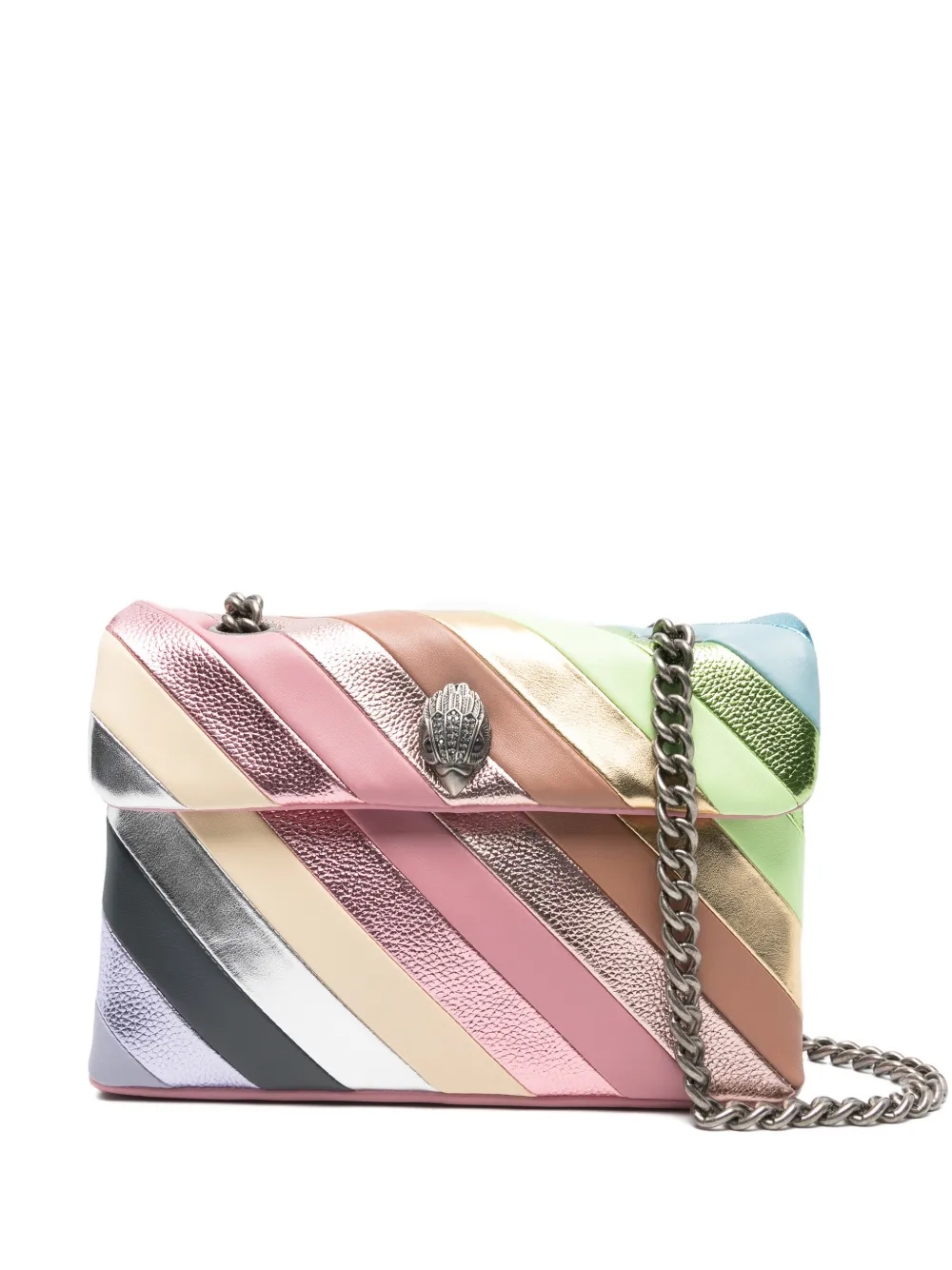 Kurt Geiger London striped chain shoulder bag - Rosa