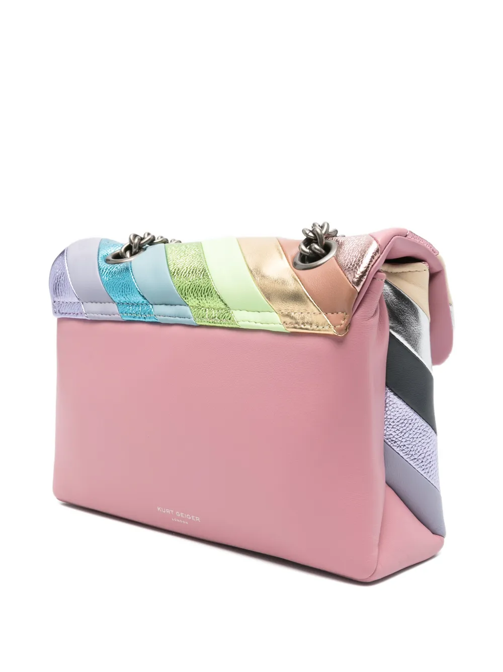 Kurt Geiger London Eagle gestreepte shopper Roze