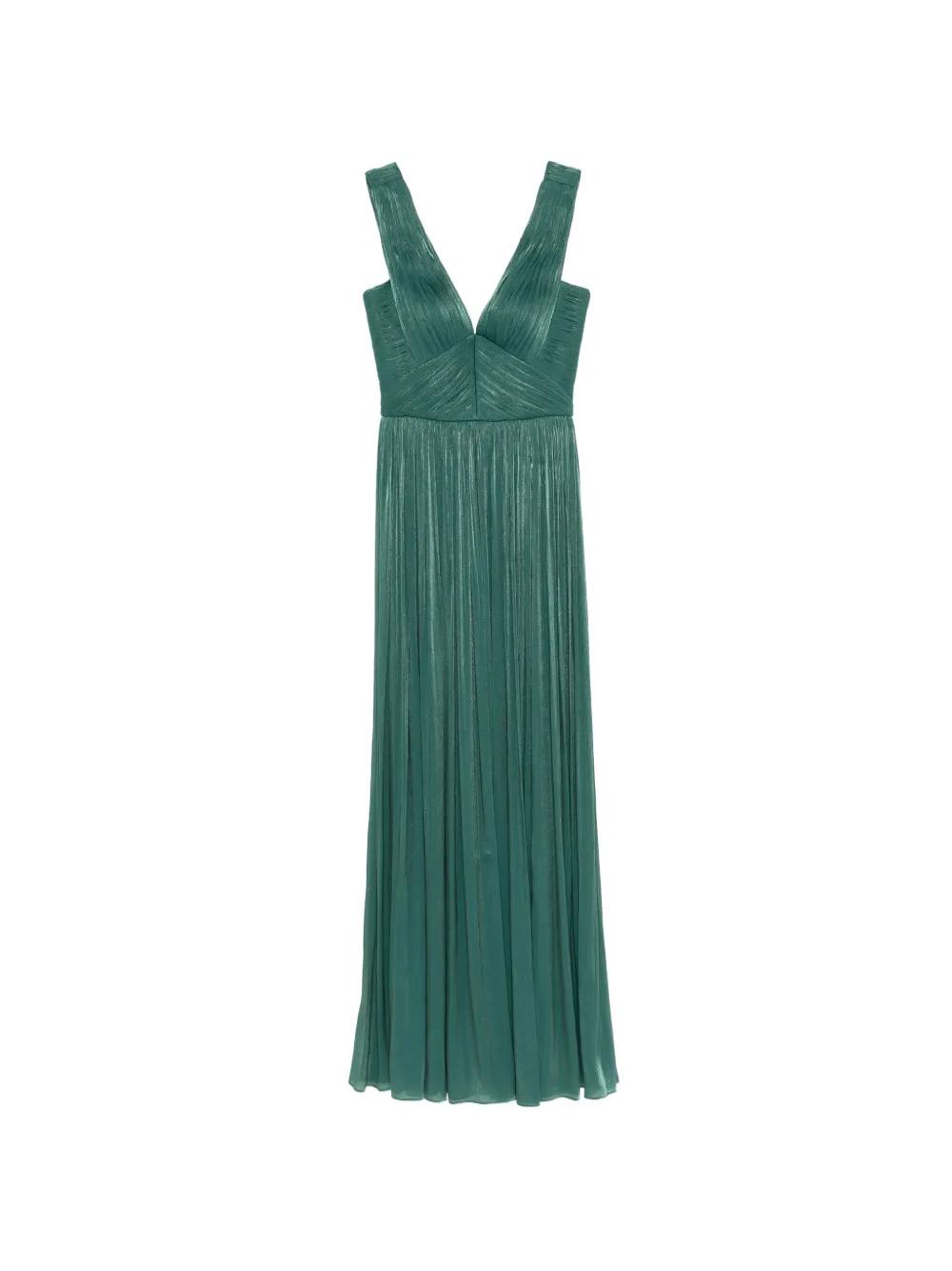 Costarellos Anilia pleated V-neck maxi dress - Verde