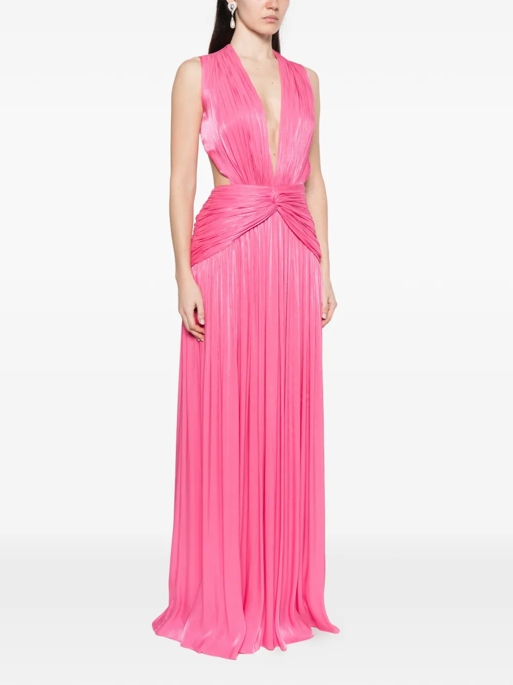 Silla Cutout-Detail V-Neck Maxi Dress