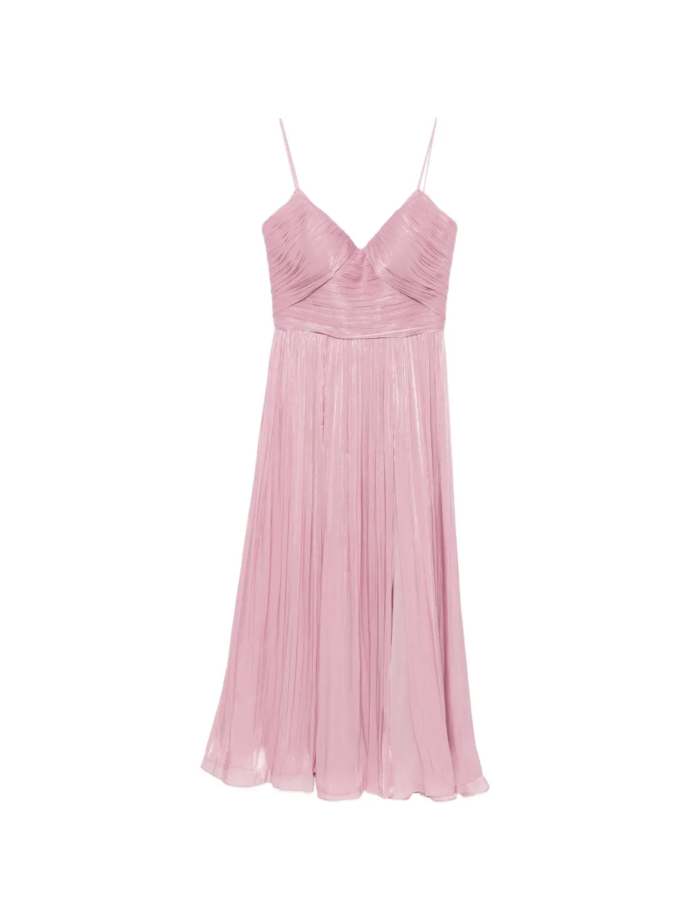Costarellos pleated sweetheart-neck maxi dress - Rosa