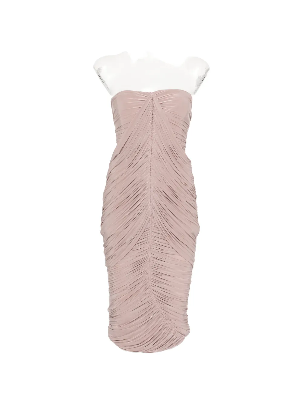 Alex Perry gathered strapless midi dress - Rosa