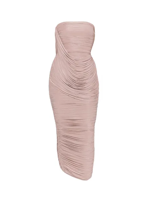 Alex Perry gathered strapless midi dress