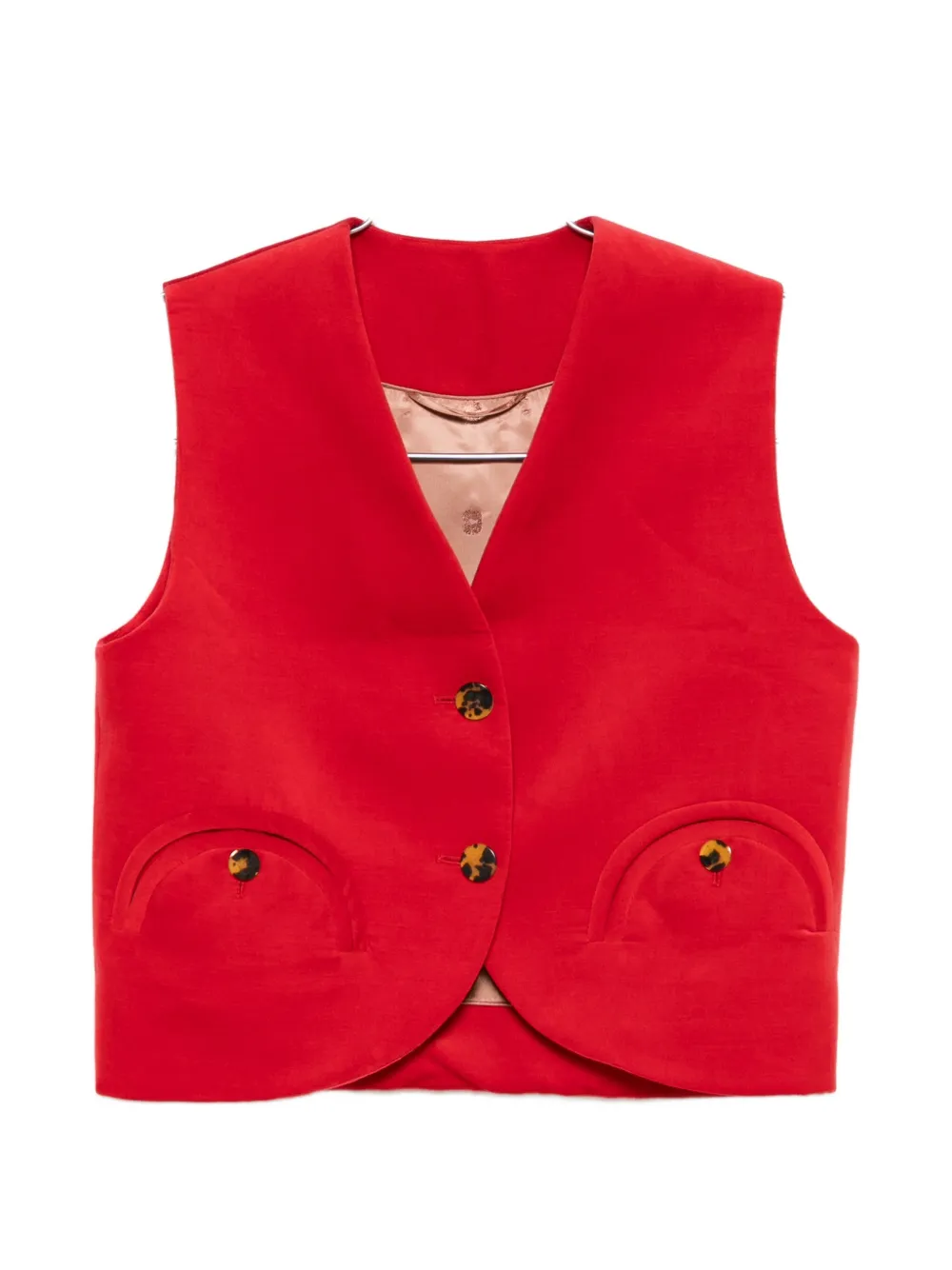 Blazé Milano Gliss button waistcoat - Rosso