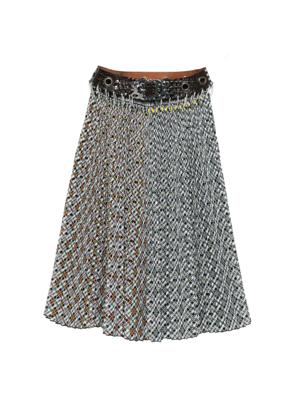 Chopova Lowena Raider belt print midi skirt - Grigio