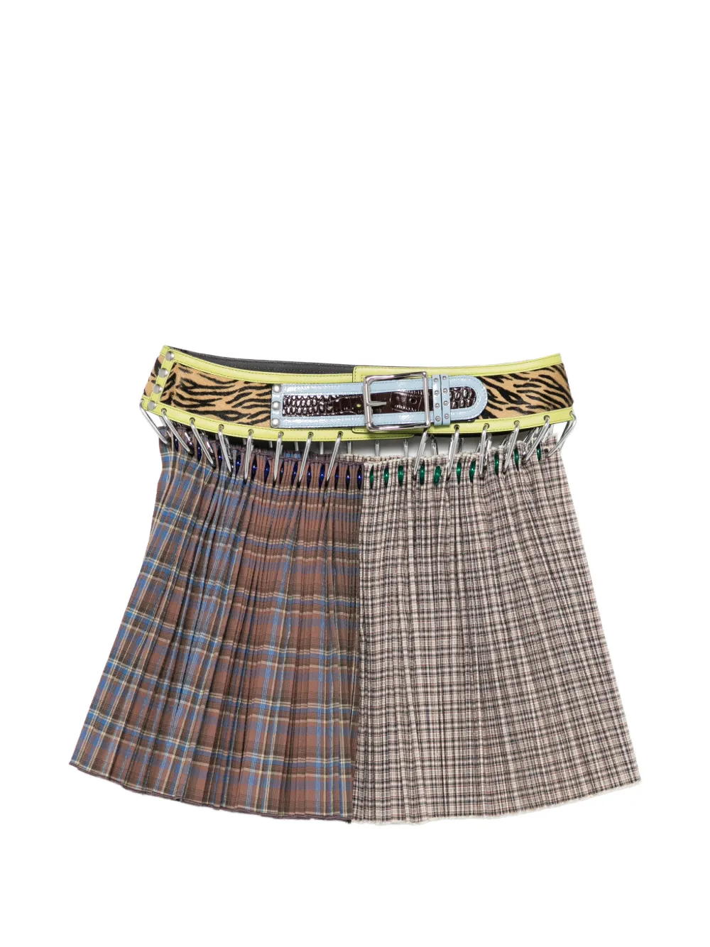Chopova Lowena belted plaid mini skirt - Toni neutri