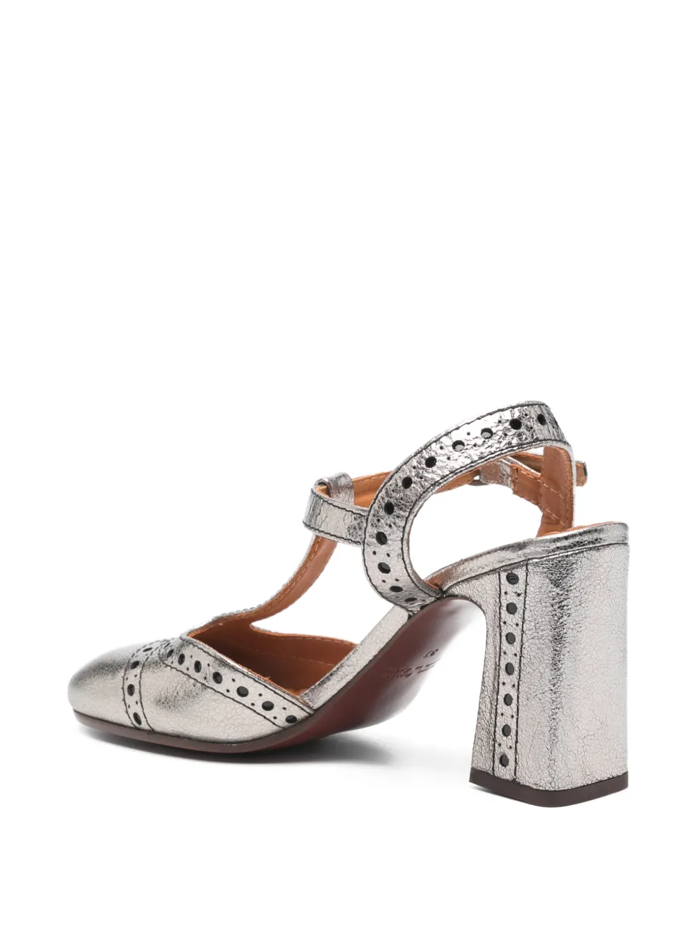  Chie Mihara Mira Perforated Sandals - Silver 