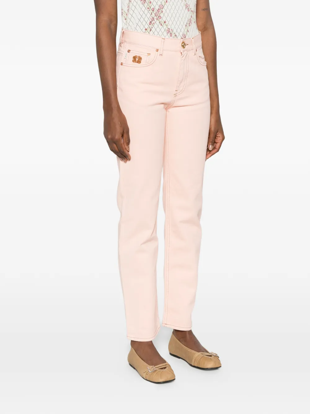  Blazé Milano Emblem Straight Jeans - Pink 