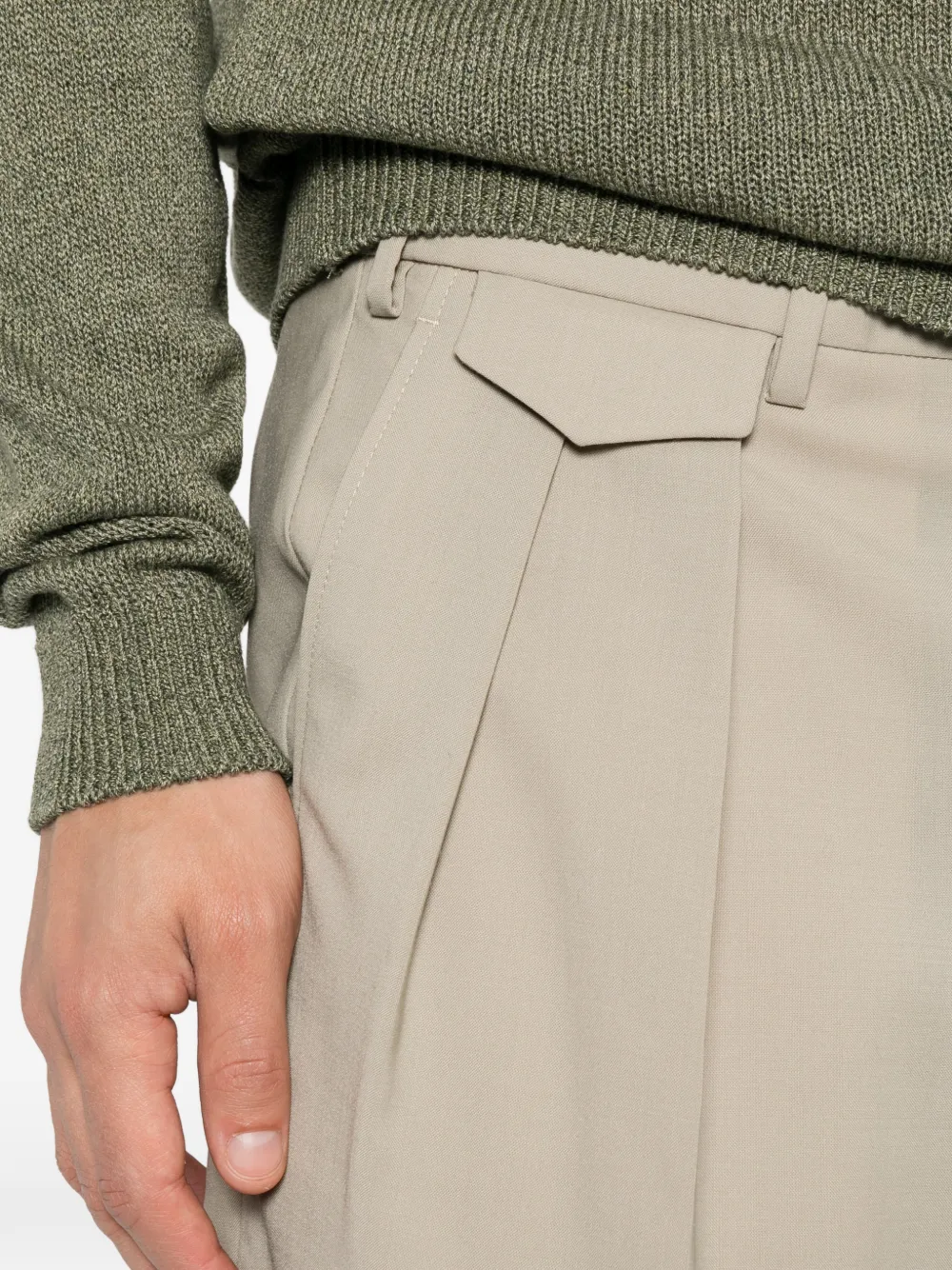 Briglia 1949 Bedfords shorts met zak en plooien Groen