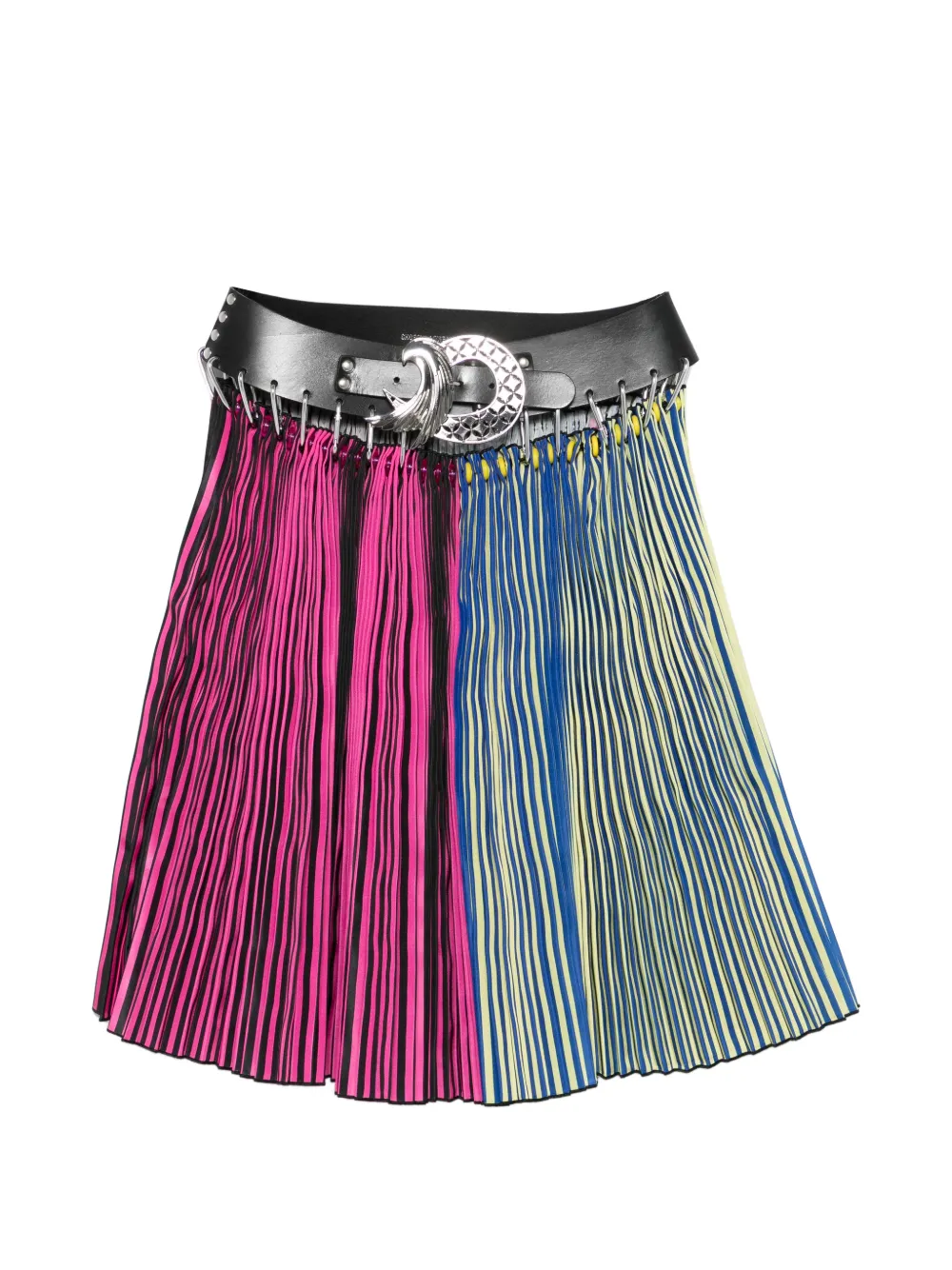 Chopova Lowena Block belt pleated midi skirt - Blu