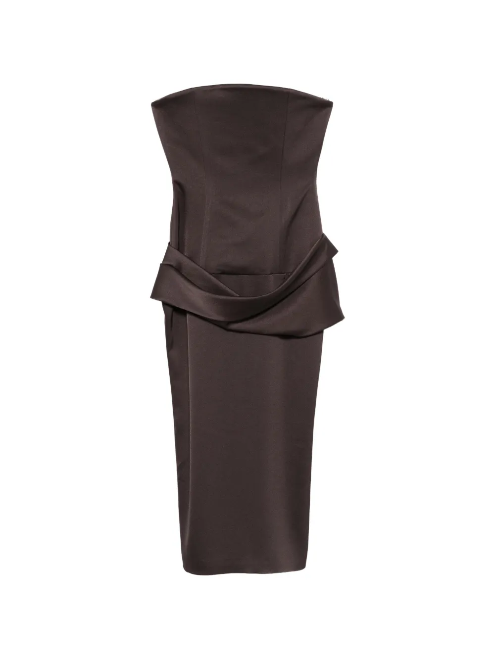 Alex Perry strapless draped dress - Marrone