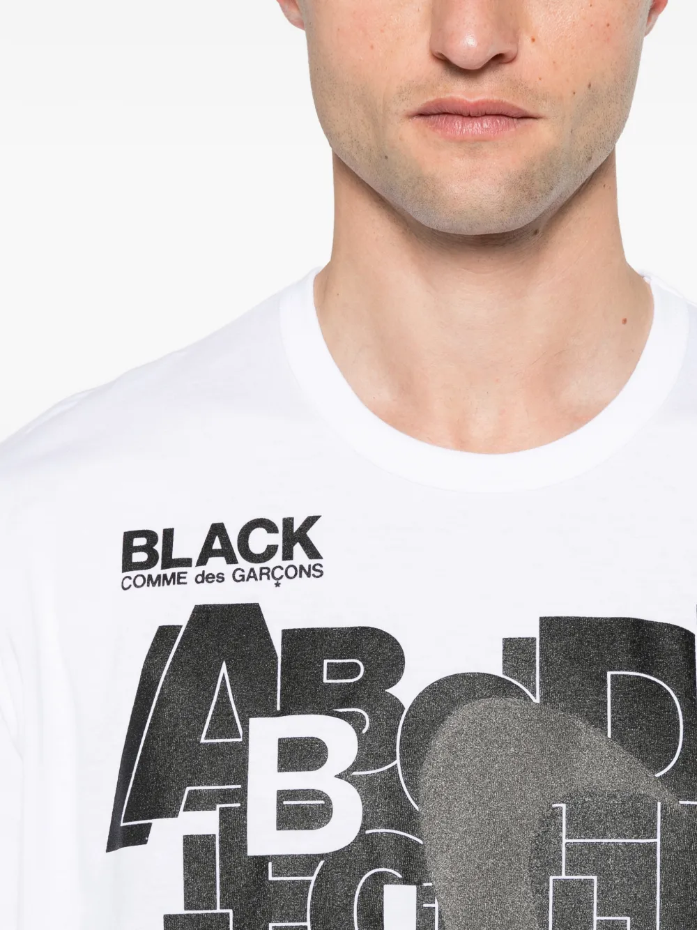 Black Comme Des Garçons Poloshirt met korte mouwen Wit