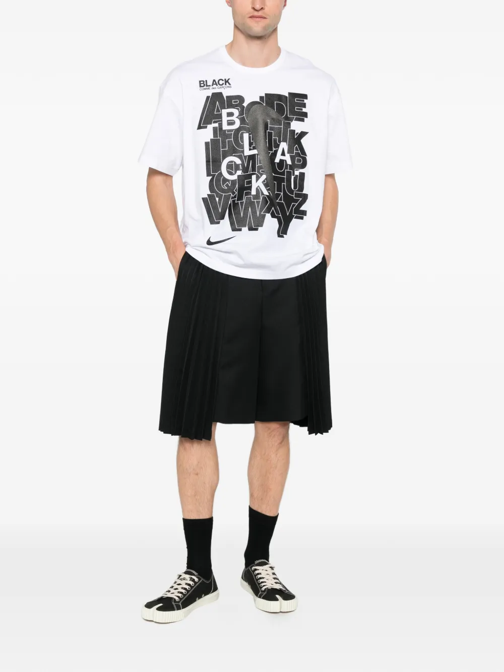 Black Comme Des Garçons Poloshirt met korte mouwen Wit