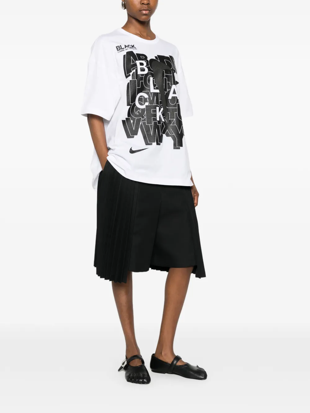 Black Comme Des Garçons Poloshirt met korte mouwen Wit
