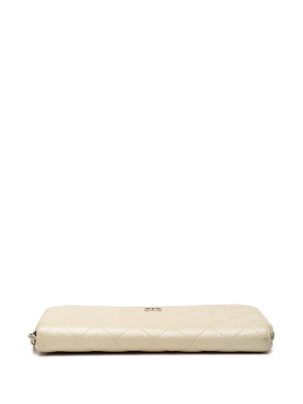 2014-2015 Cc Quilted Iridescent Caviar Zip Around Wallet Long Wallets
