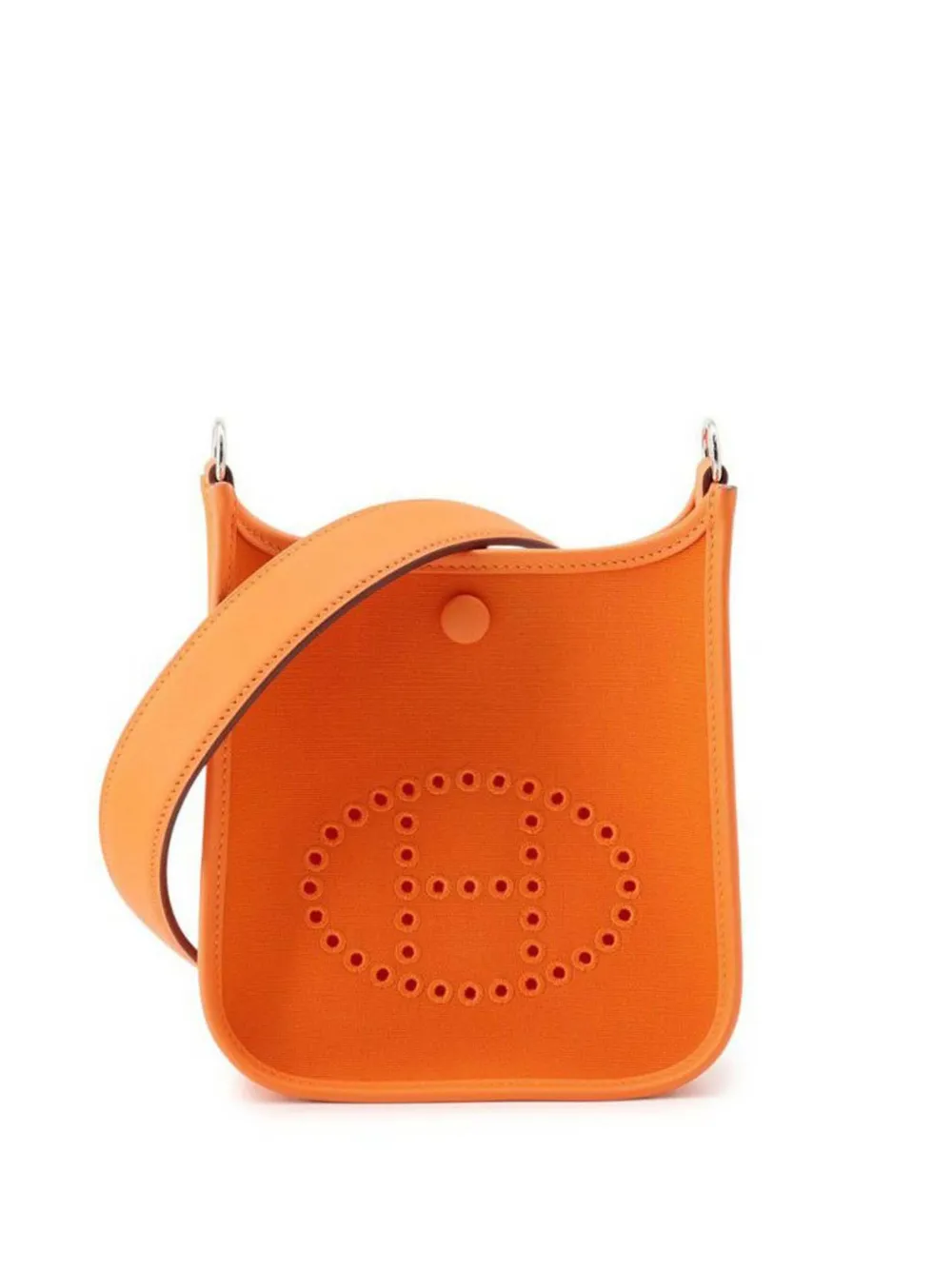 Hermès Pre-Owned 2024 Toile Officier and Swift Neo Evelyne 16 crossbody bag - Arancione