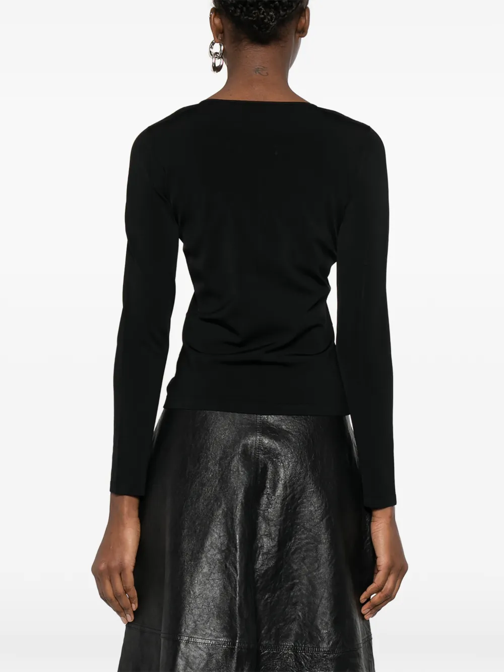 logo-plaque V-neck sweater