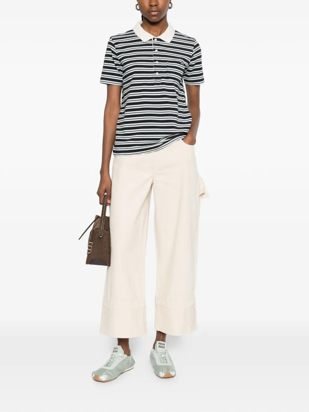  A.p.c. Striped Pocket Polo - Blue 