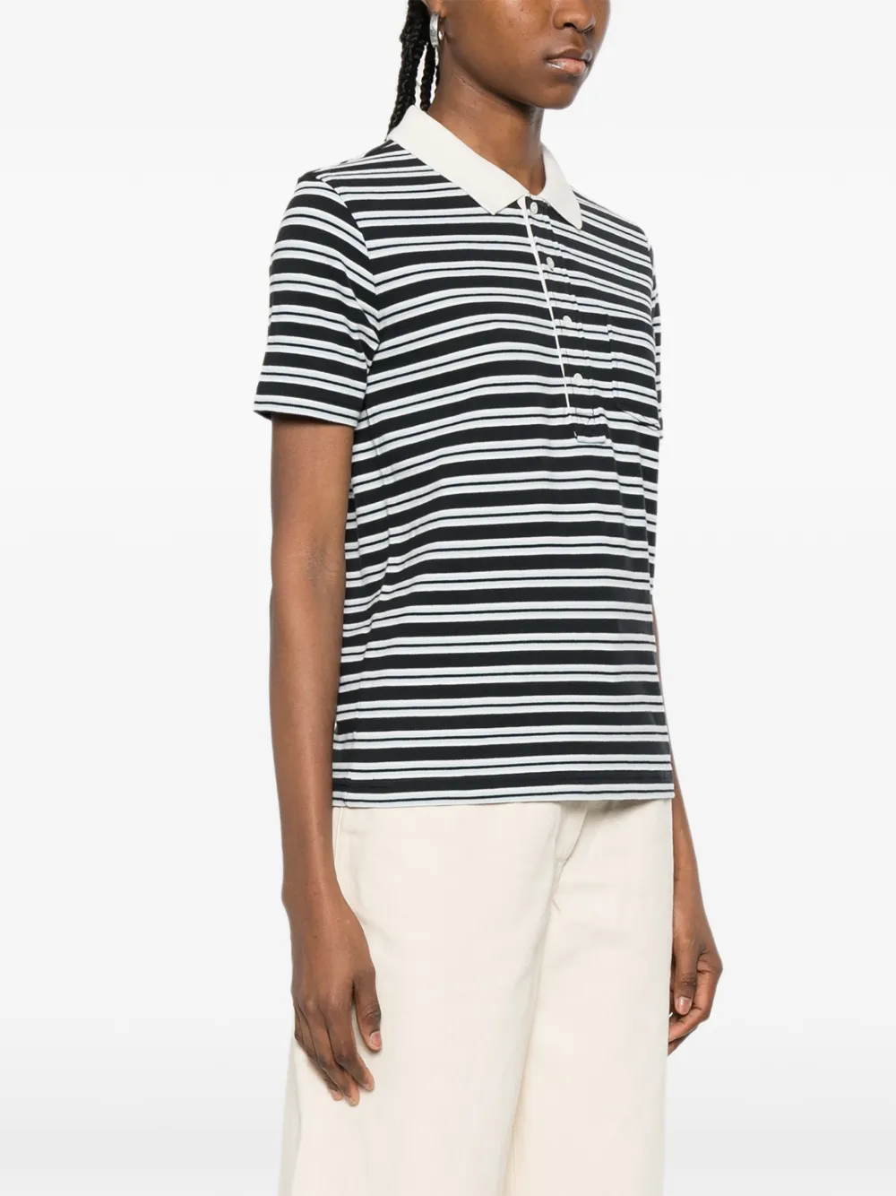  A.p.c. Striped Pocket Polo - Blue 
