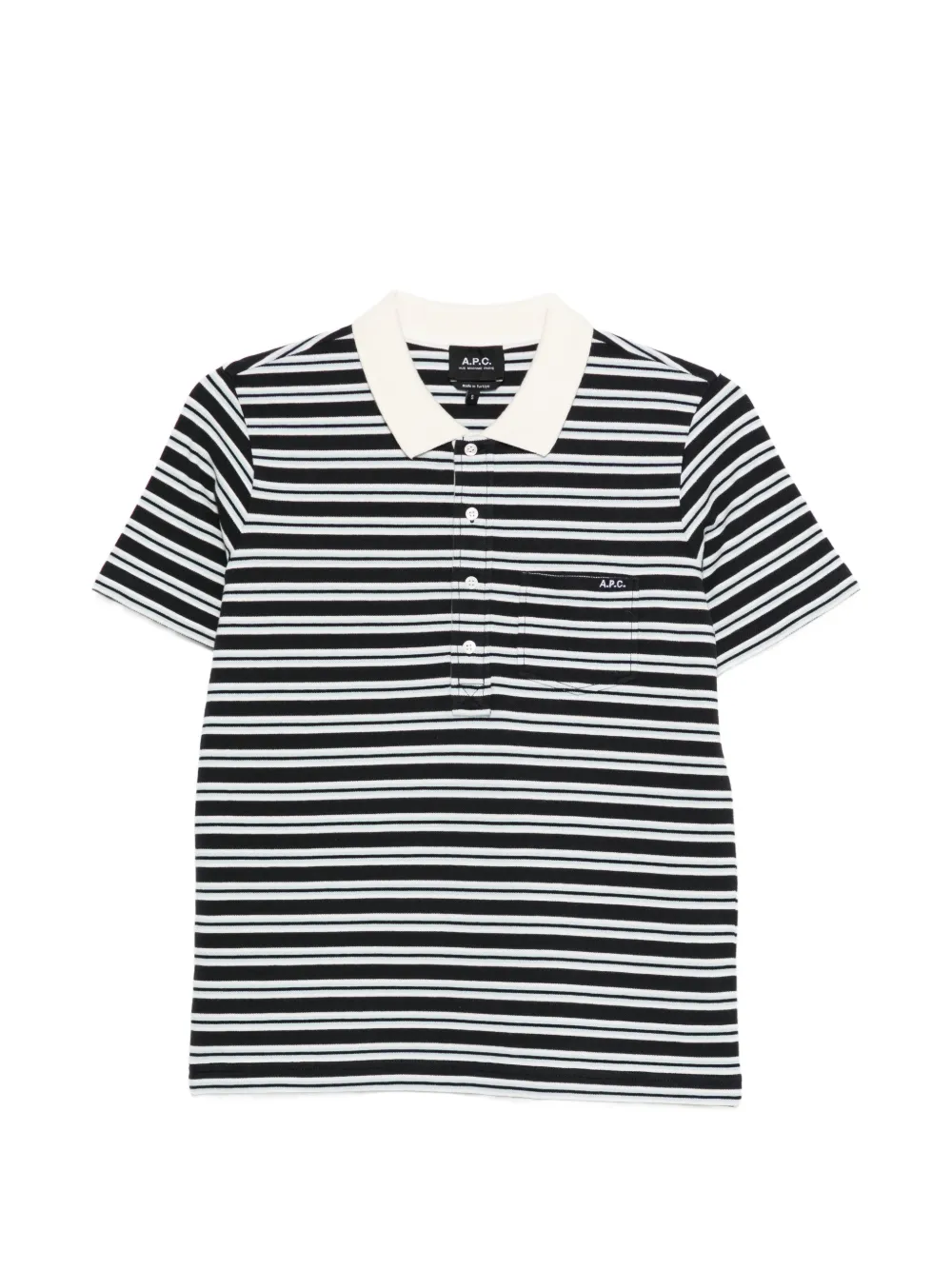 A.P.C. striped pocket polo - Blu