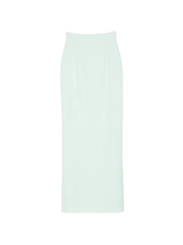 Costarellos Back-slit Maxi Skirt in Green