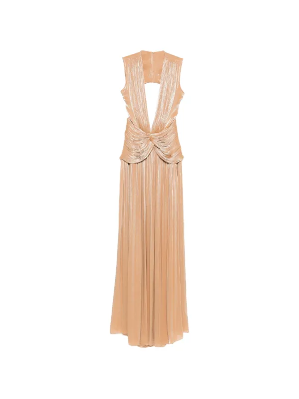 costarellos bridesmaid dresses Lurex Gecrgette Cut Out Pleated Maxi Dress | Neutrals Skirt/Dress length type:Normal Length (suitable for Height 160 - 167cm) so styles like this Silk How To Style A