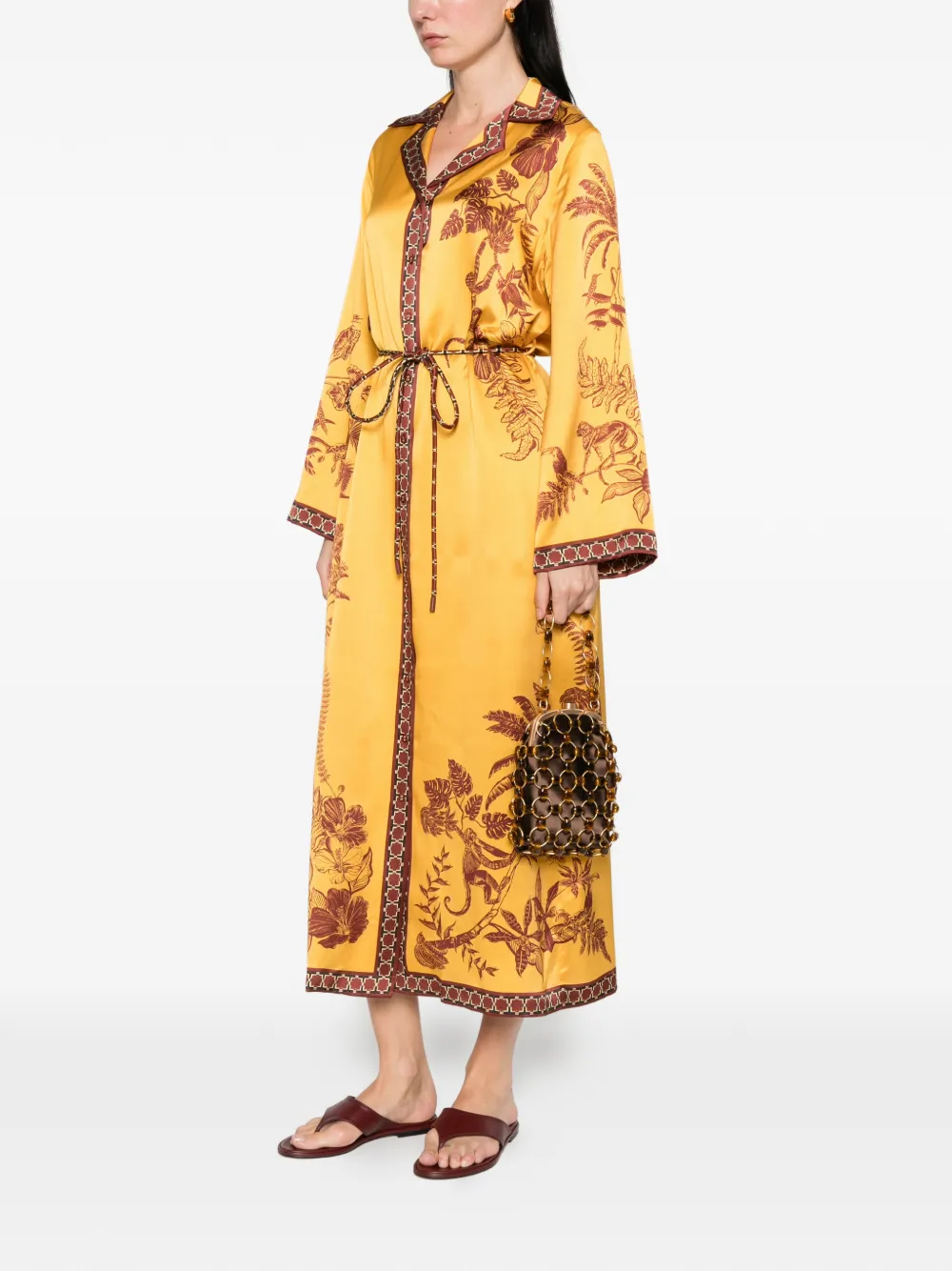  Alemais Floral-print Belted Dress - Yellow 