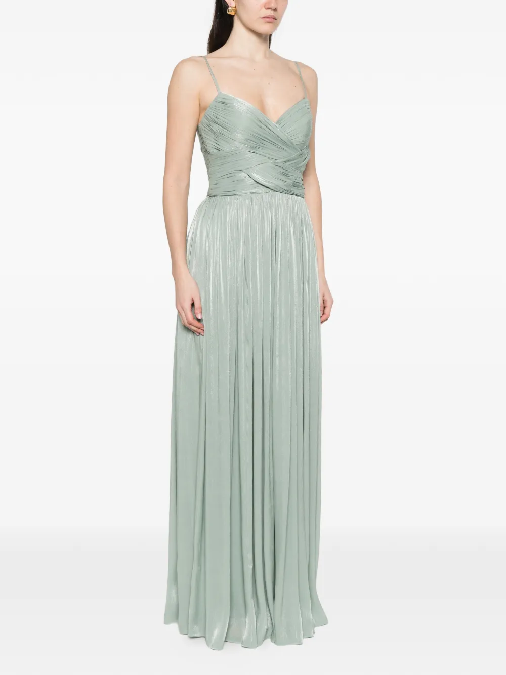 Costarellos Sireen maxi-jurk met plooien Groen