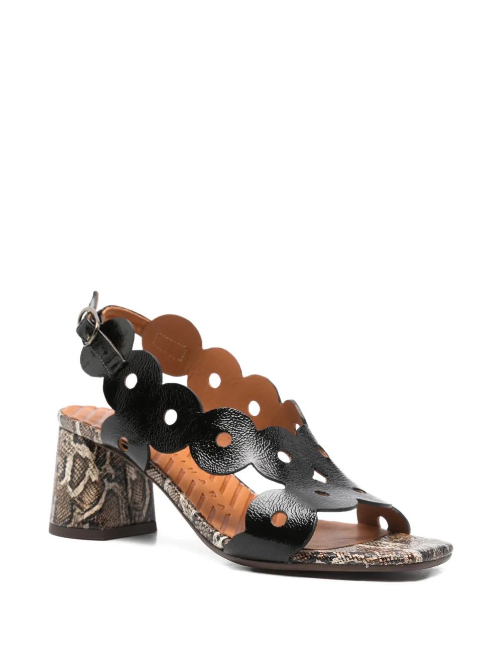 Chie Mihara scalloped sandals Zwart