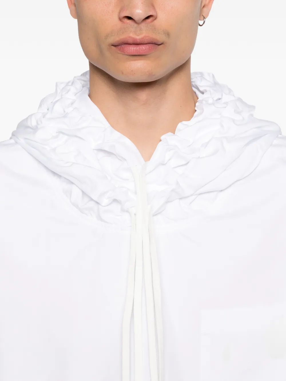Comme des Garçons Homme Plus Hoodie met opgestikte zak Wit