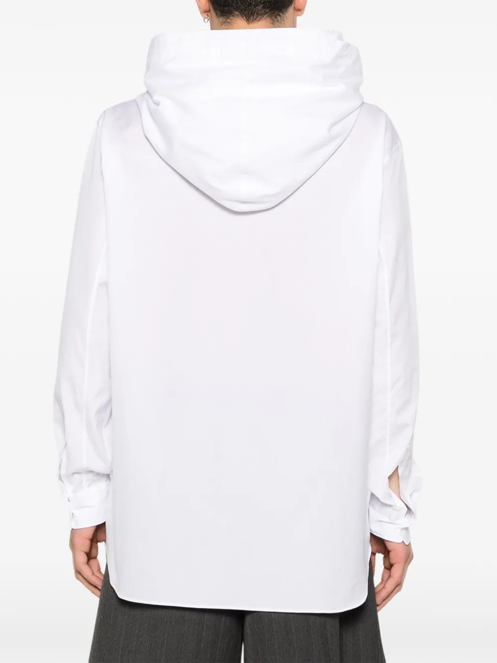 Comme des Garçons Homme Plus Hoodie met opgestikte zak Wit