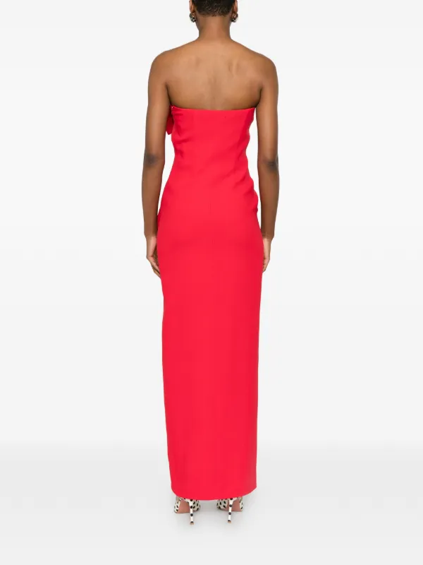 alessandra rich long dress Alessandra Rich Strapless Gown With Bow Detail And Slit