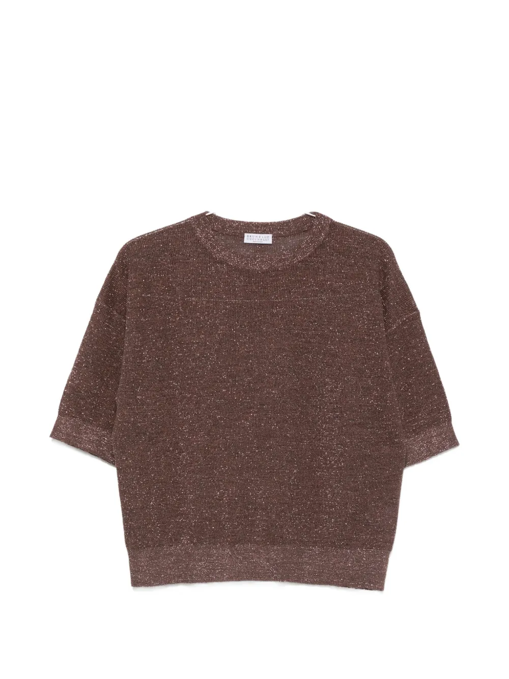 Brunello Cucinelli metallic-effect T-shirt - Braun