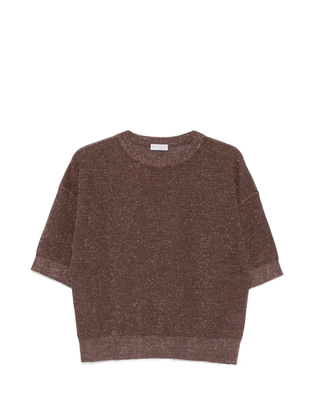 Brunello Cucinelli metallic-effect T-shirt - Marrone