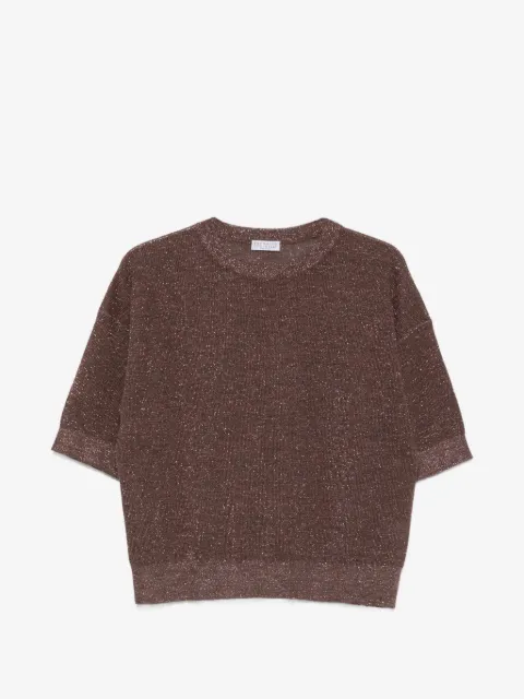 Brunello Cucinelli T-Shirt im Metallic-Look