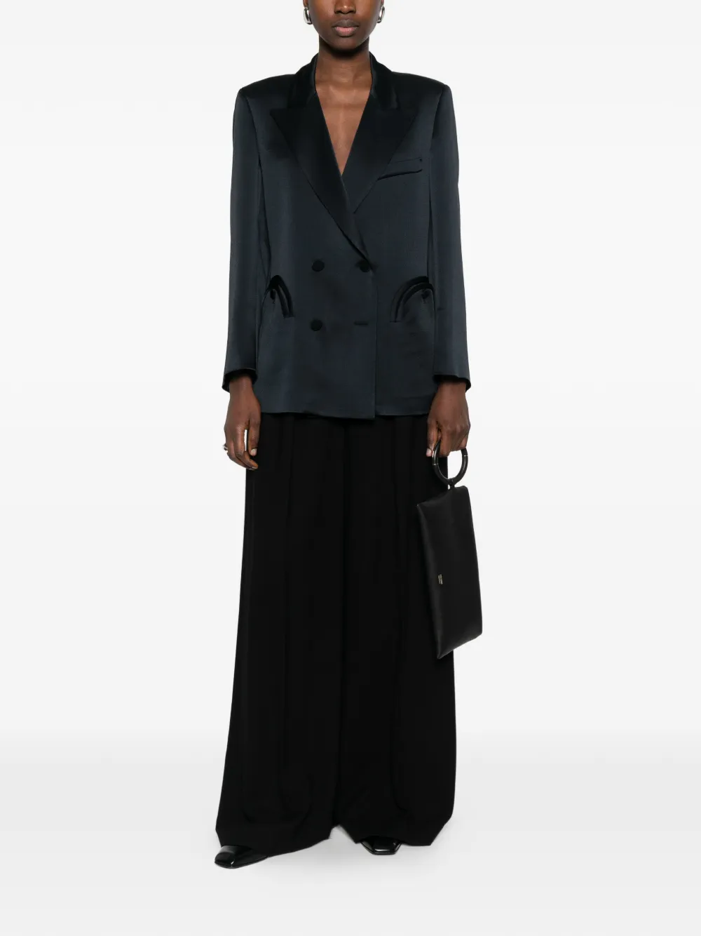  Blazé Milano Oversized Double-breasted Blazer - Blue 