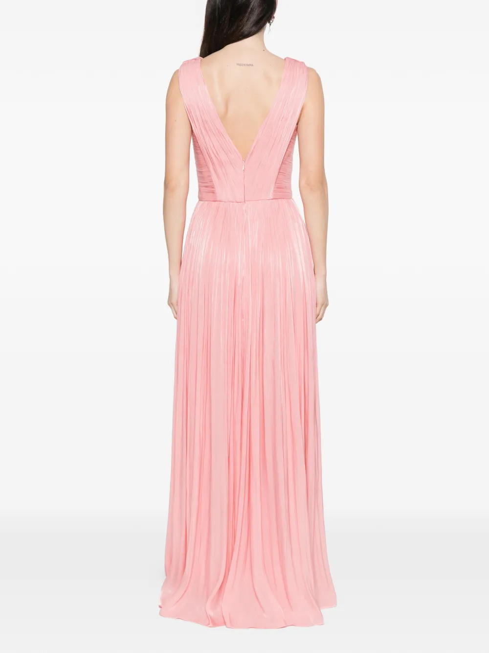 Costarellos Anilia geplooide maxi-jurk met V-hals Roze