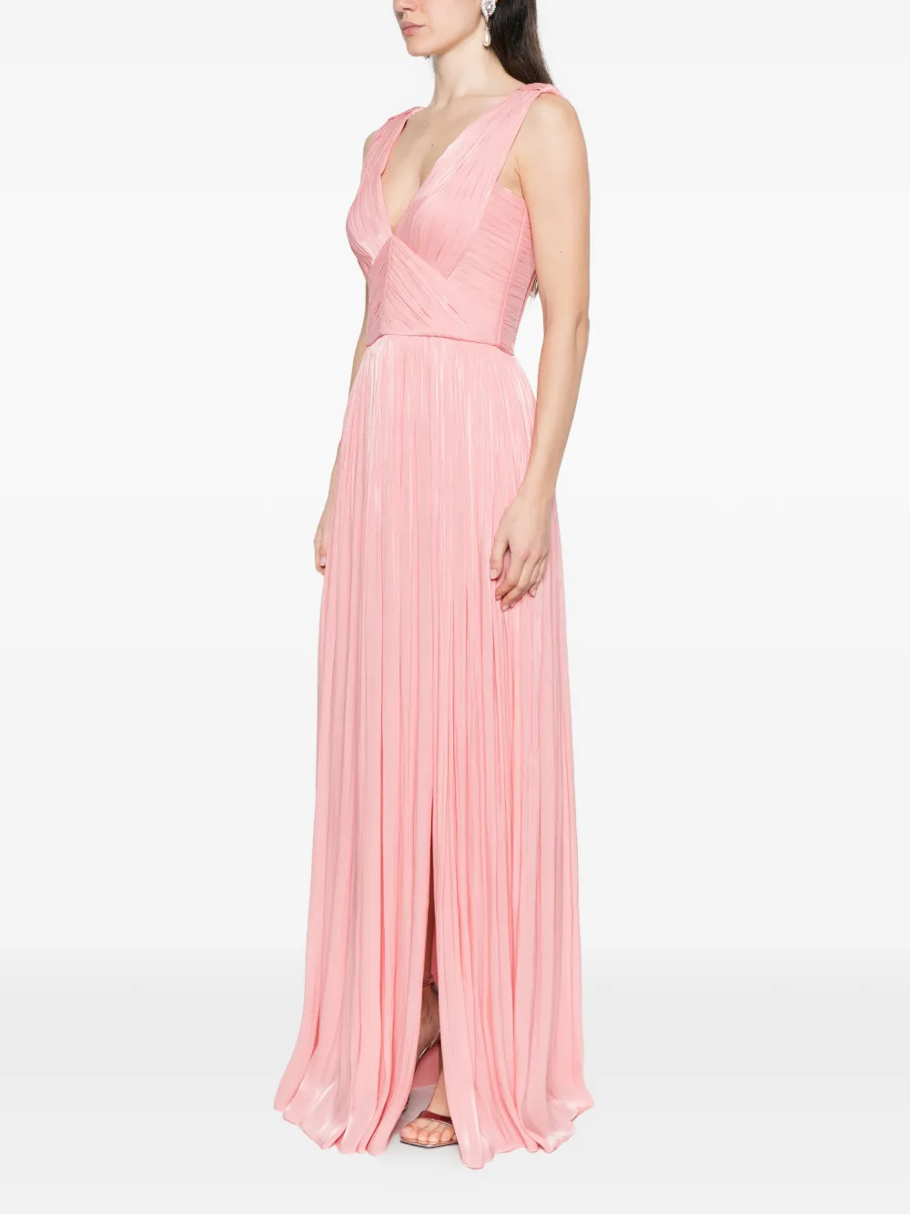 Costarellos Anilia geplooide maxi-jurk met V-hals Roze