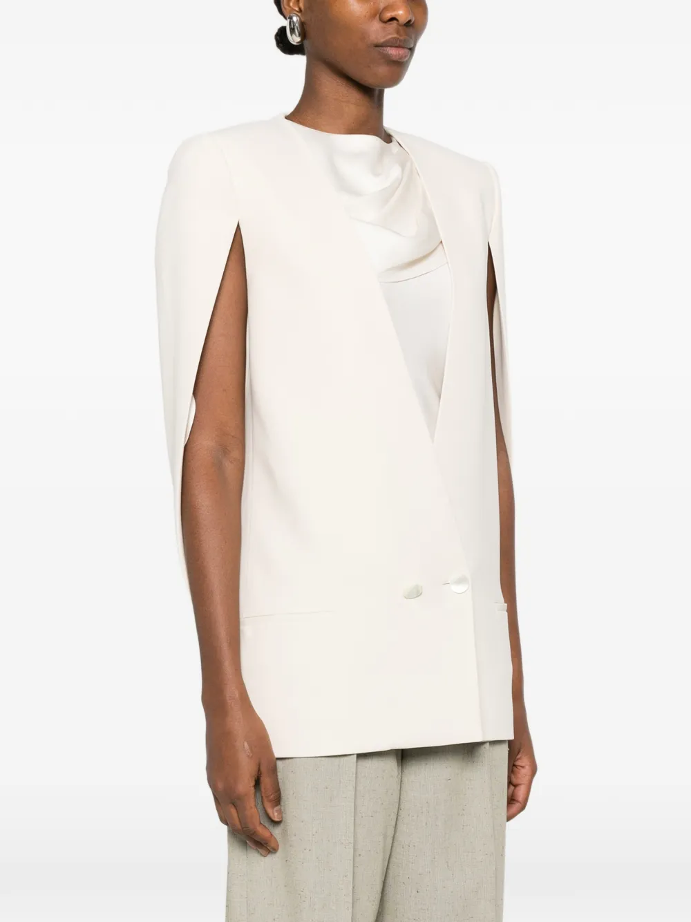  Alberta Ferretti Double-breasted Gilet - Neutrals 