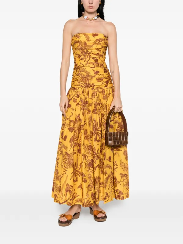 ruffle dress for women 21Six ELISABETH PEACH FUZZ SILK RUFFLES DRESS