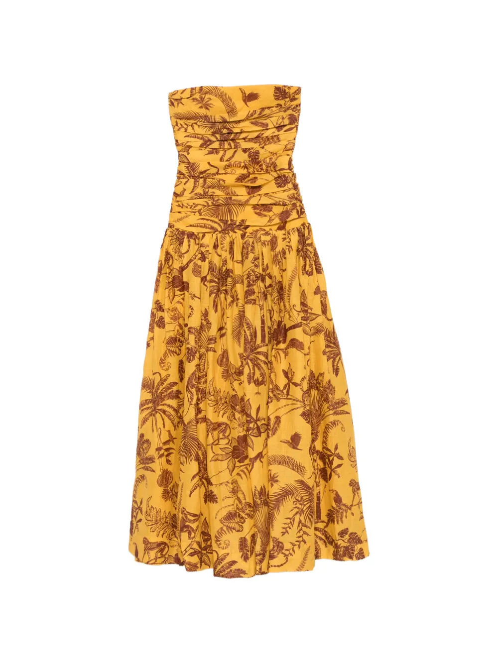 ALEMAIS ruched floral print dress - Giallo